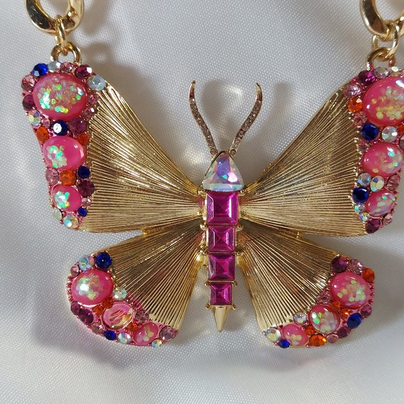 Natasha Denona Jewelry - NWT Natasha Butterfly Necklace 12 inch Chain Colorful Gemstones